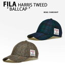 FILA フィラ HarrisTweed ハリスツイード キャップ BALLCAP FS3CPE6309X BEIGE DARK NAVY ボールキャップ キャ...
