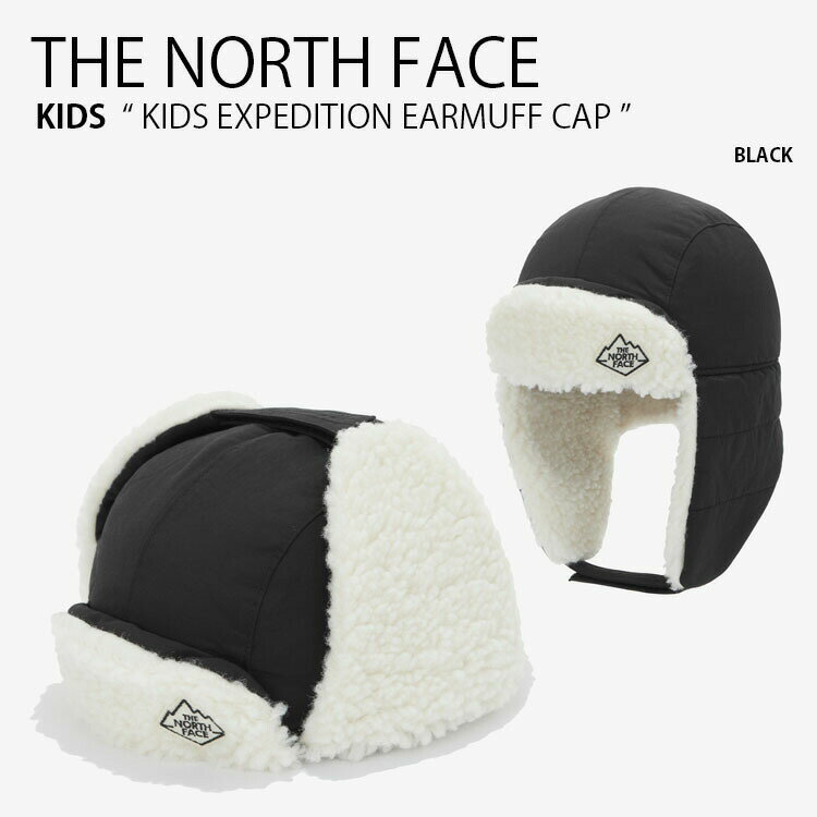 THE NORTH FACE ノースフェイス キッズ キャップ KIDS EXPEDITION EARMUFF CAP エクスペディション イヤーマフ 帽子 耳あて ボア ロゴ 男の子 女の子 子供用 NE3CM53R【中古】未使用品