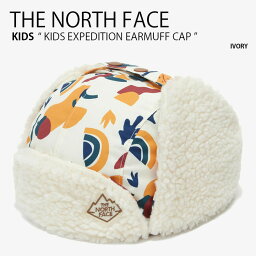 THE NORTH FACE ノースフェイス キッズ キャップ KIDS EXPEDITION EARMUFF CAP エクスペディション イヤーマフ 帽子 耳あて ボア フリース アイボリー ロゴ カジュアル ストリート 男の子 女の子 子供用 NE3CN52U【中古】未使用品