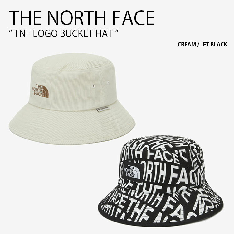 THE NORTH FACE ノースフェイス バケットハット TNF LOGO BUCKET HAT ロゴ バケット ハット 帽子 バケハ サファリハット コットンハット あごひも付き コーデュロイ ベージュ ブラック NE3HN53D/E未使用品