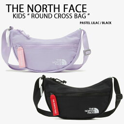 THE NORTH FACE ノースフェイス キッズ ウエストポーチ KIDS ROUND CROSS BAG ボディバッグ ウエストバッグ BLACK LILAC ショルダーバッグ ヒップサック バッグ ポーチ ロゴ カジュアル ストリート 子供用 NN2PP03T/R【中古】未使用品