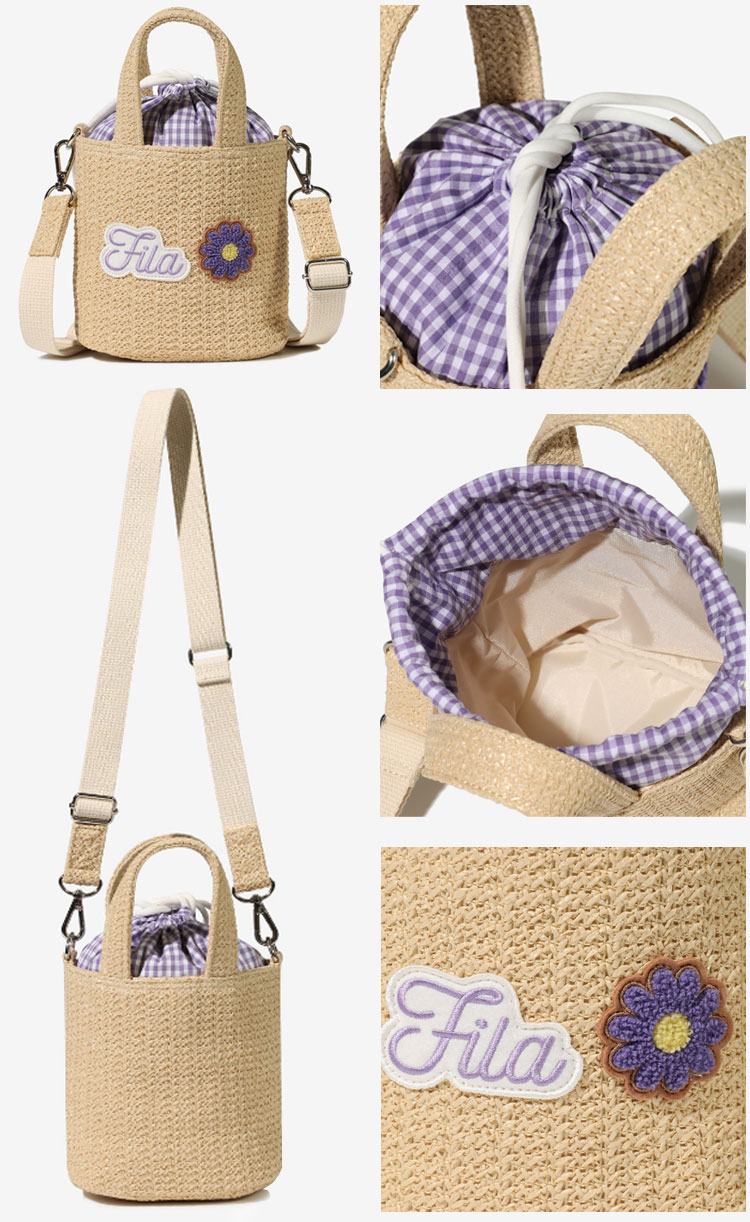 FILA フィラ キッズ バッグ KIDS RAFFIA TOTE BAG FK3BCF5310F ラピア トートバッグ クロスバッグ ショルダーバッグ 鞄 キッズ用 子供用【中古】未使用品 2