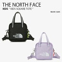 THE NORTH FACE ノースフェイス キッズ ショルダーバッグ KIDS SQUARE TOTE スクエア トート ミニバッグ クロスバッグ トートバッグ バッグ ロゴ カジュアル ストリート ブラック パープル 子供用 男の子 女の子 NN2PP06R/S【中古】未使用品