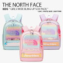 THE NORTH FACE ノースフェイス キッズ リュック GIRLS WIDE BLING UP SCH PACK ガールズ ワイド ブリング アップ スクール パック リュックサック デイパック バックパック バッグ ロゴ カジュアル パープル ブルー ピンク 女の子 子供用 NM2DQ03R/S/T【中古】未使用品