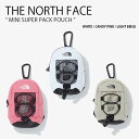 THE NORTH FACE ノースフェイス ミニポーチ MINI SUPER PACK POUCH ミニ スーパー パック ポーチ 小物入れ イヤホンケース カラビナ付き ホワイト ピンク ベージュ WHITELABEL メンズ レディース 男性用 女性用 NN2PQ12K/L/M【中古】未使用品