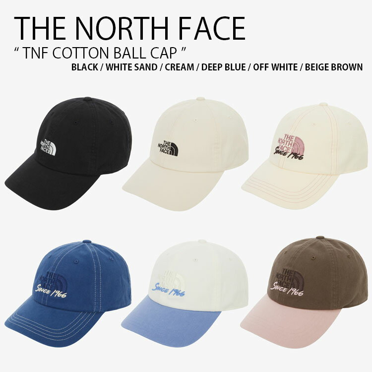 THE NORTH FACE ノースフェイス ベースボールキャップ TNF COTTON BALL CAP コットン ボール キャップ 帽子 コットンキャップ ロゴ ブラック アイボリー ブルー ホワイト ブラウン メンズ レディース 男性用 女性用 男女共用 NE3CR00A/B/C/D/E/F【中古】未使用品