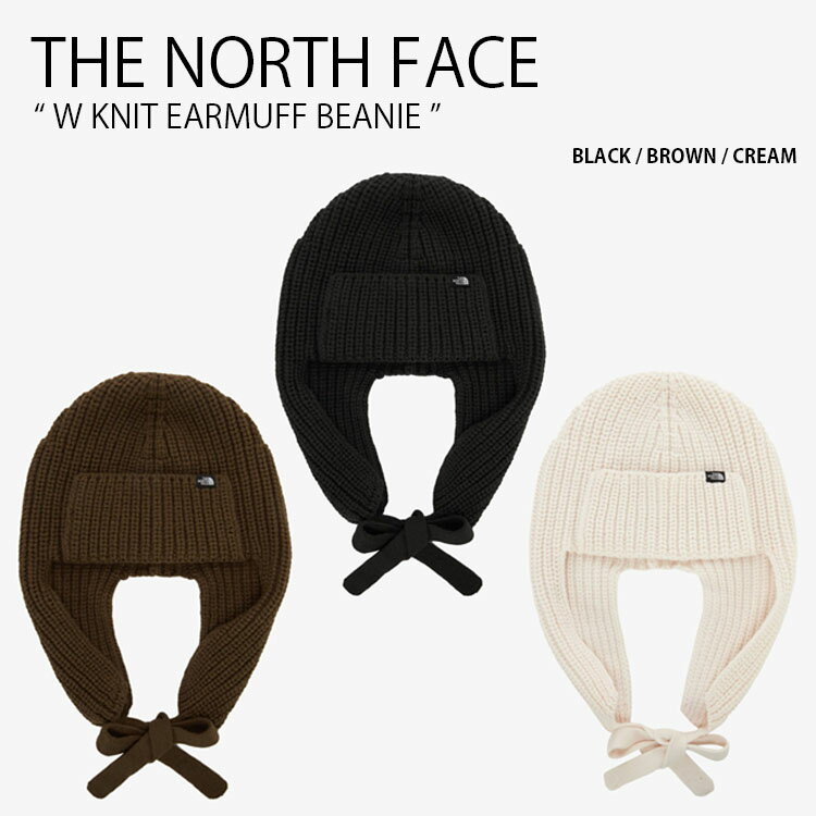 楽天larmoire -Interior and Goods-THE NORTH FACE ノースフェイス ニット帽 W KNIT EARMUFF BEANIE ウィメンズ ニット イヤーマフ ビーニー 帽子 ニットキャップ ロゴ カジュアル ストリート ブラック ブラウン アイボリー メンズ レディース 男性用 女性用 男女共用 NE3BR56A/B/C【中古】未使用品