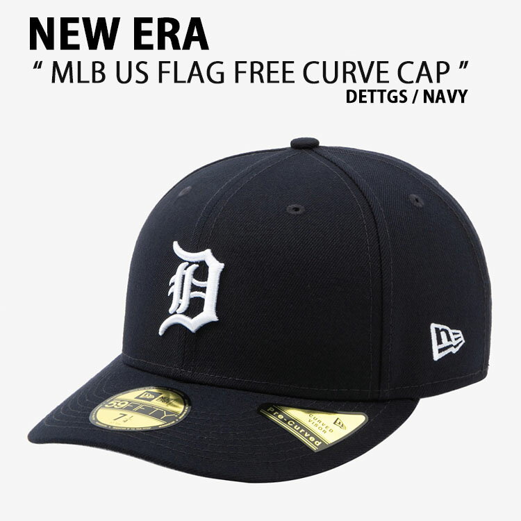 NEW ERA ニューエラ キャップ 59FIFTY MLB US FLAG FREE CURVED CAP TIGERS 星条旗 タイガーズ ベースボールキャップ 帽子 フリーカーブ USAフラッグ ネイビー 12873022【中古】未使用品