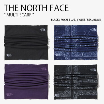 THE NORTH FACE ノースフェイス スカーフ MULTI SCARF マルチスカーフ マフラー ネックウォーマー ヘアバンド マスク ペイズリー柄 ブラック ブルー パープル メンズ レディース 男女共用 男性用 女性用 NA5BN53A/C/E/F【中古】未使用品