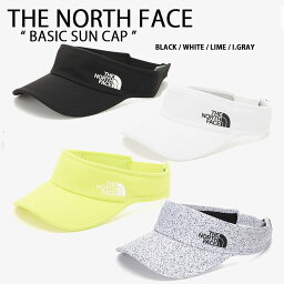 THE NORTH FACE ノースフェイス サンバイザー サンキャップ BASIC SUN CAP T/P バイザー アウトドア ロゴ ストリート スポーツ サイズ調整 UVカット ブラック ホワイト ライム グレー NE3CN11A/B/C/D【中古】未使用品