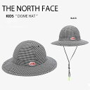 THE NORTH FACE ノースフェイス キッズ ハット バケハ 帽子 KIDS DOME HAT ドームハット バケットハット サファリハット チェック アウトドア 首ひも付き 男の子 女の子 子供用 NE3HM54R【中古】未使用品