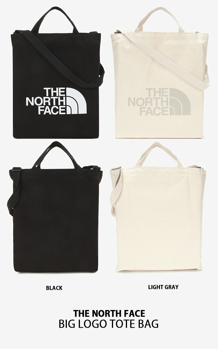 THE NORTH FACE ノースフェイス トートバッグ BIG LOGO TOTE バッグ トート エコバッグ ショッピングバッグ ビックロゴ カバン 肩掛け ストラップ アイボリー ブラック ライトグレー 通勤 通学 NN2PN13A NN2PN13B【中古】未使用品