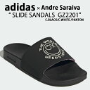 adidas Originals アディダス スライド サンダル スリッパ Andre Saraiva SGZ2201 アンドレサライヴァ BLACK WHITE PANTONE ロゴ スライドサンダル ブラック ホワイト パントーン シューズメンズ レディース 【中古】未使用品(4)