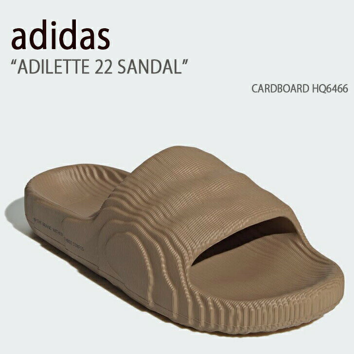 adidas アディダス サンダル スリッパ ADILETTE 22 BROWN HQ6466 アディレッタ ブラウン ロゴ スライドサンダル シャワーサンダル シューズ メンズ レディース 【中古】未使用品