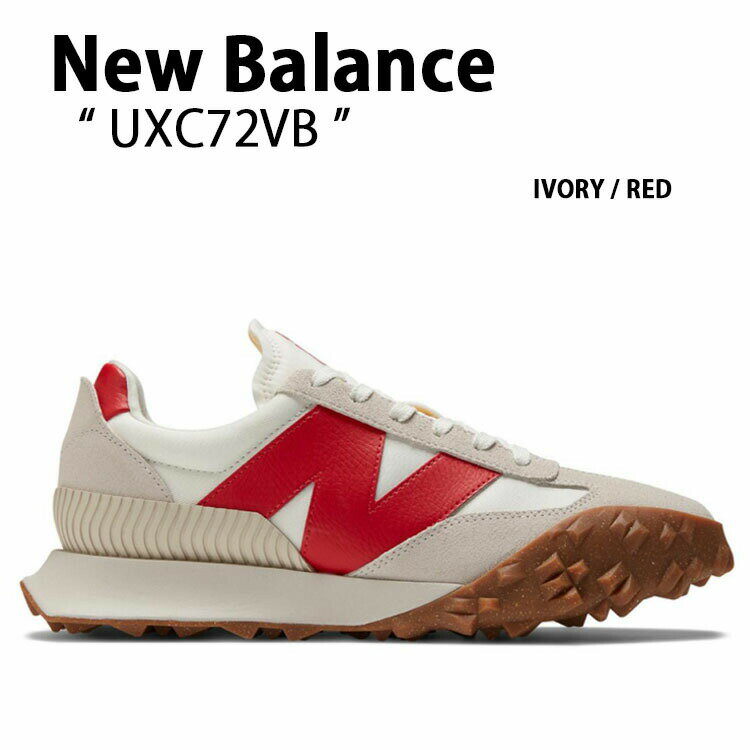 New Balance ニューバランス スニーカー UXC72VB NEWBALANCE UXC72 IVORY RED シューズ 本革 レザー アイボリー グリーン ビッグN メンズ レディース 男性用 女性用【中古】未使用品