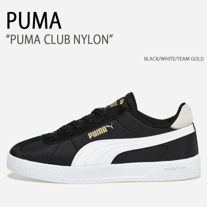 PUMA プーマ スニーカー PUMA CLUB NYLON BLACK WHITE TEAM GOLD シューズ メンズ レディース 男性用 女性用 PKI38482204【中古】未使用品