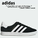 adidas Originals アディダス オリジナルス スニーカー GAZELLE 85 FZ5594 ガゼル Black WHITE White Gold ブラック ホワイト ゴールド 本革 レザー メンズ 男性用【中古】未使用品(4)