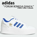 adidas Originals アディダス オリジナルス スニーカー FORUM BONEGA フォーラム ボネガ GX4414 LJB55 White Blue ホワイト ブルー 本革 レザー メンズ レディース 男性用 女性用 男女兼用【中古】未使用品