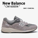 New Balance ニューバランス スニーカー NEWBALANCE CM1600 CM1600EM GRAY CHARCOAL シューズ レザー 本革 グレー チャコール メンズ レディース 男性用 女性用【中古】未使用品