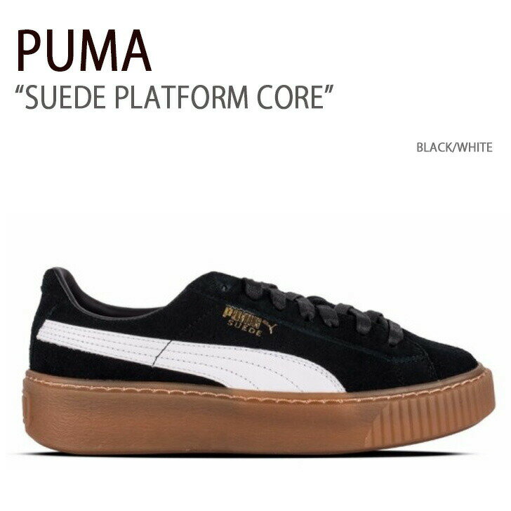 PUMA プーマ スニーカー PUMA SUEDE PLATFORM CORE BLACK WHITE シューズ メンズ レディース 男性用 女性用 363559-02【中古】未使用品