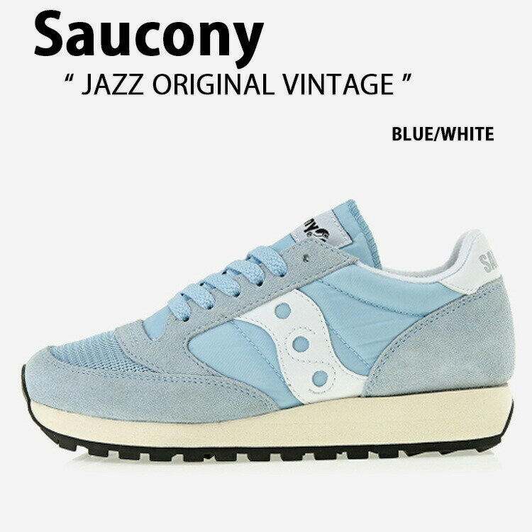 Saucony サッカニー スニーカー JAZZ ORIGINAL VINTAGE S60368-41 BLUE WHITE シューズ ジャズオリジナルヴィンテージ レザー レディース 女性用【中古】未使用品