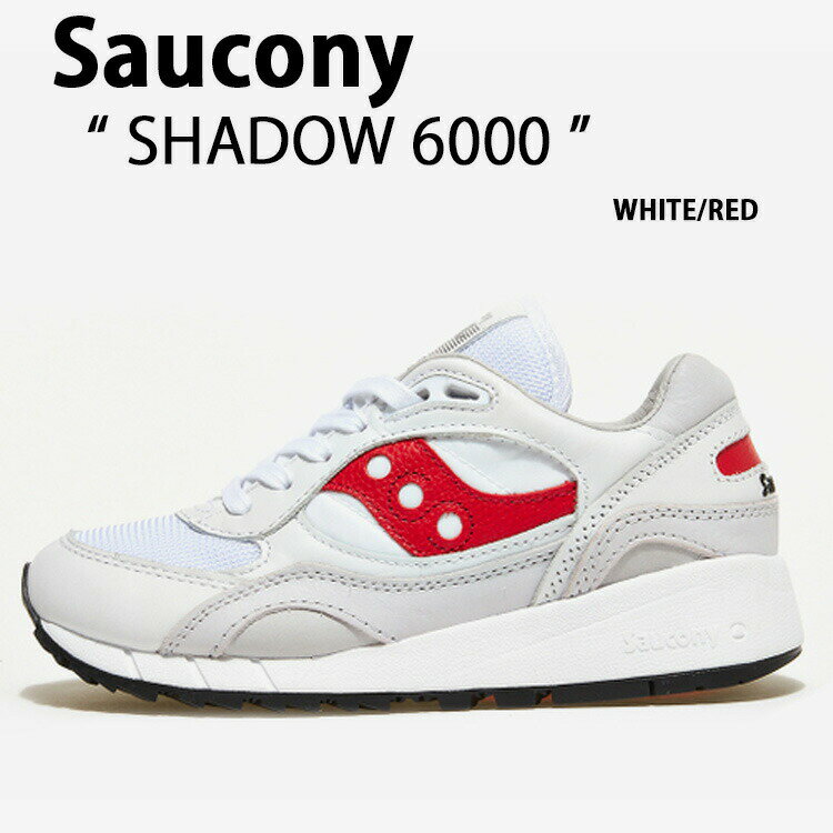 Saucony サッカニー スニーカー SAHDOW 6000 S70668-2 WHITE RED シューズ シャドー6000 本革 レザー メンズ レディース 男性用 女性用【中古】未使用品