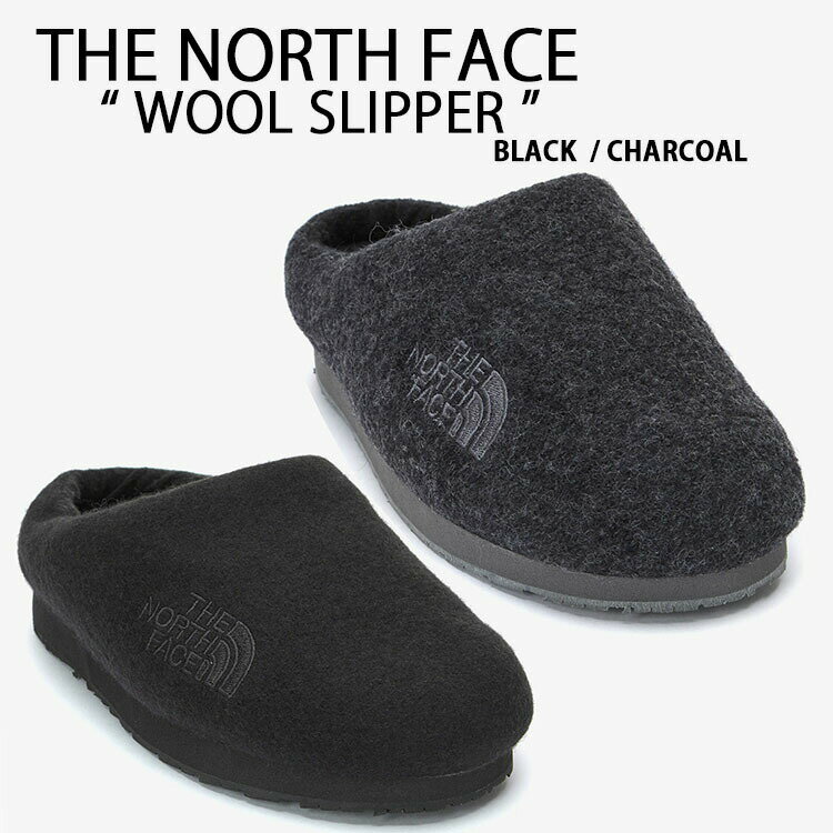 THE NORTH FACE ノースフェイス スリッパ WOOL SLIPPER ウール スリッパー サンダル シューズ BLACK CHARCOAL ウールサンダル ブラック チャコール メンズ レディース NS93N58A NS93N58B【中古】未使用品