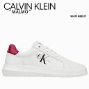 Calvin Klein カルバンクライン スニーカー MALMO SNEAKER WHITE MERLOT CK シューズ レザー 本革 マルモスニーカー ホワイト ロゴ YM0068103A【中古】未使用品