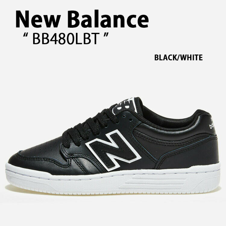 New Balance ニューバランス スニーカー NEWBALANCE BB480 BB480LBT BLACK WHITE シューズ 本革 レザー ブラック ホワイト メンズ レディース【中古】未使用品