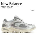 New Balance ニューバランス スニーカー ML725AA GRAY グレー シューズ レザー 本革 メンズ レディース【中古】未使用品