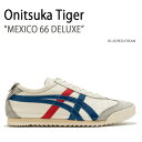 Onitsuka Tiger オニツカタイガー スニーカー MEXICO 66 DELUXE BLUE RED CREAM 1182A465.100 メキシコ66デラックス ブルー レッド クリーム レディース 女性用【中古】未使用品