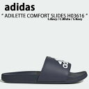 adidas アディダス サンダル スリッパ ADILETTE COMFORT SLIDES H03616 アディレッタ コンフォート サンダル Navy Wh...