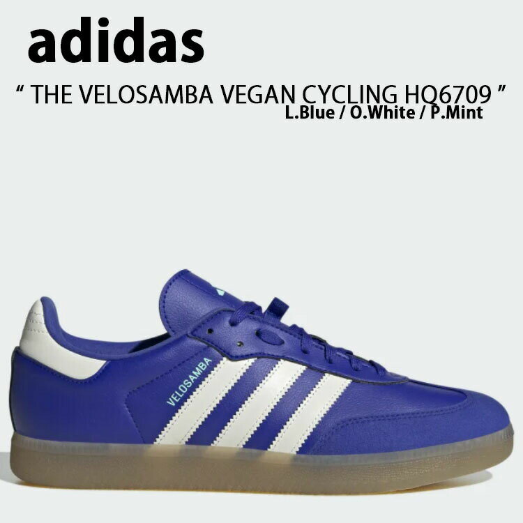 adidas アディダス スニーカー THE VELOSAMBA VEGAN CYCLING HQ6709 THE VELOSAMBA ヴィーガン サイクリング Blue Off White Mint ブルー オフホワイト ミント シューズ 3ストライプ ヴィンテージ クラシカル サイクリングシューズ メンズ 男性用【中古】未使用品