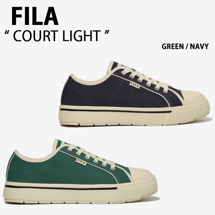 FILA フィラ スニーカー COURT LIGHT 1TM01781F GREEN NAVY コートライト メンズ レディース 男性用 女性用 【中古】未使用品