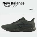 New Balance ニューバランス スニーカー M411LK3 NEWBALANCE M411 BLACK シューズ メッシュ ブラック ランニングシューズ メンズ【中古】未使用品