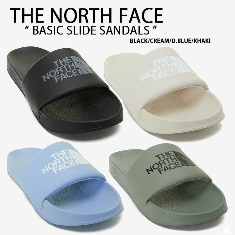 THE NORTH FACE ノースフェイス サンダル BASIC SLIDE スリッパ シャワーサンダル スライドサンダル BLACK CREAM BLUE KHAKI オフィススリッパ ロゴ ブラック アイボリー メンズ レディース NS98P05A/B/C/D【中古】未使用品