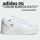 adidas originals アディダス スニーカー FORUM BONEGA IE4753 厚底スニーカー フォーラムボネガ WHITE BEIGE シューズ 厚底 プラットフォーム メンズ レディース【中古】未使用品