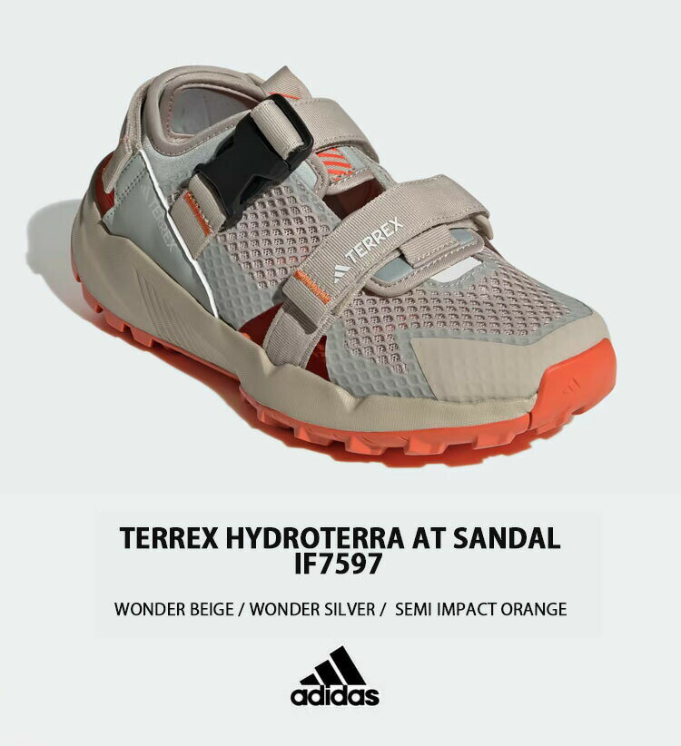 adidas アディダス サンダル TERREX HYDROTERRA AT SANDALS IF7597 テレックス スポーツサンダル BEIGE ORANGE アウトドアサンダル サイズ調整 シューズ ベージュ メンズ レディース【中古】未使用品