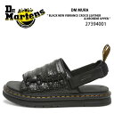 Dr.Martens ドクターマーチン サンダル レザーサンダル DM MURA BLACK NEW VIBRANCE CROCO LEATHER & NEORENE UPPER 27394001 ブラック クロコダイル ワニ柄 コンフォート サンダル ラバーソール メンズ レディース 男女共用 男性用 女性用未使用品