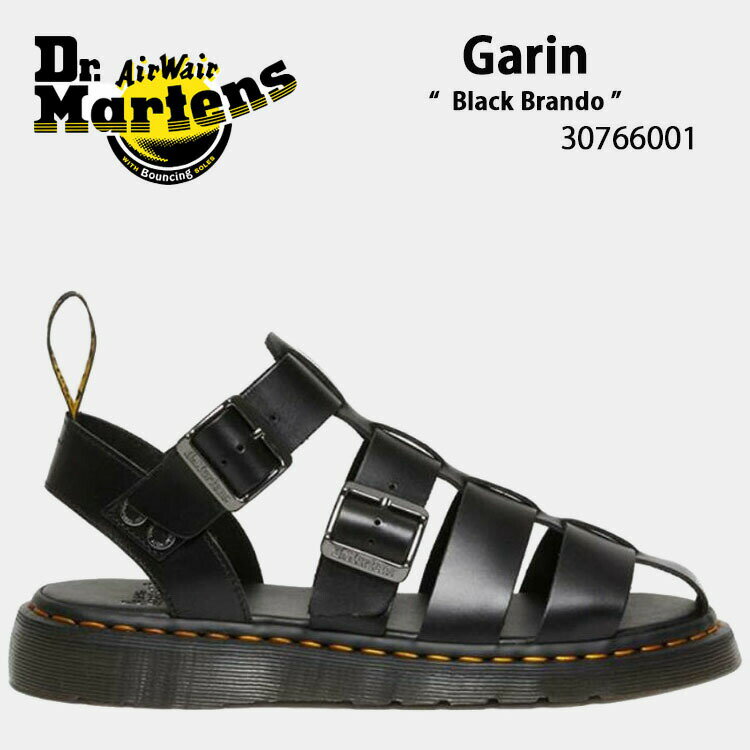 Dr.Martens ドクターマーチン サンダル グラディエーター サンダル Garin Black Brando 30766001 コンフォートサンダル レザー メンズ レディース 男性用 女性用 男女共用【中古】未使用品