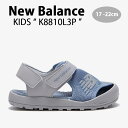 New Balance ニューバランス キッズ サンダル NewBalance 8810 BLUE キッズシューズ ブルー ブルーグレー ベルクロ メッシュ K8810L3P ベビー用 キッズ用 ジュニア用 子供用【中古】未使用品