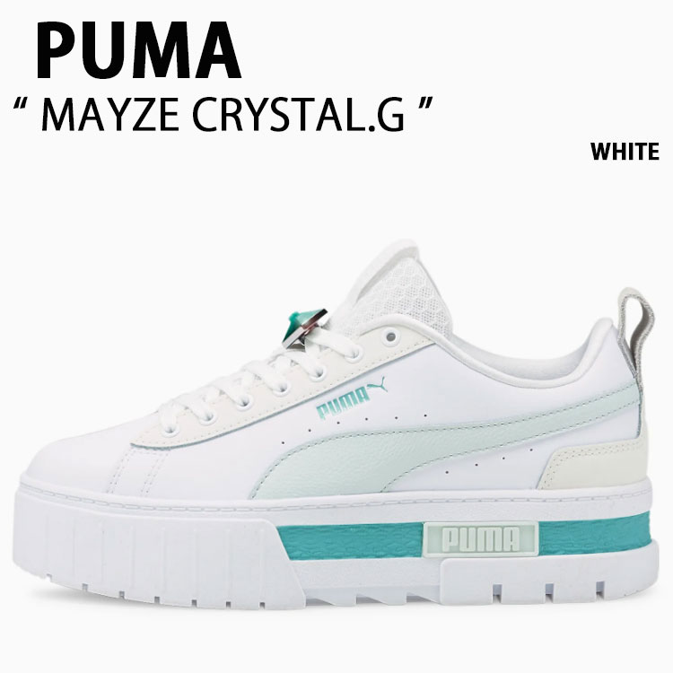 PUMA プーマ シューズ MAYZE CRYSTAL.G WHITE メイズ クリスタル.G ホワイト ミント シューズ 厚底スニーカー レディース 女性用 38332001【中古】未使用品