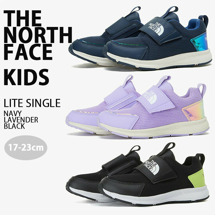 THE NORTH FACE ノースフェイス キッズ スニーカー KID LITE SINGLE キッズシューズ NAVY LAVENDER BLACK キッズスニーカー ベルクロ マジックテープ ネイビー ラベンダー ブラック キッズ用 ジュニア用 子供用 NS96P04A/B/C【中古】未使用品のサムネイル