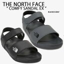 THE NORTH FACE ノースフェイス サンダル COMFY SANDAL EX スポーツサンダル スポサン ストラップ BLACK GRAY ヒールストラップ サイズ調整 ロゴ ブラック グレーメンズ レディース NS98P22S/T【中古】未使用品