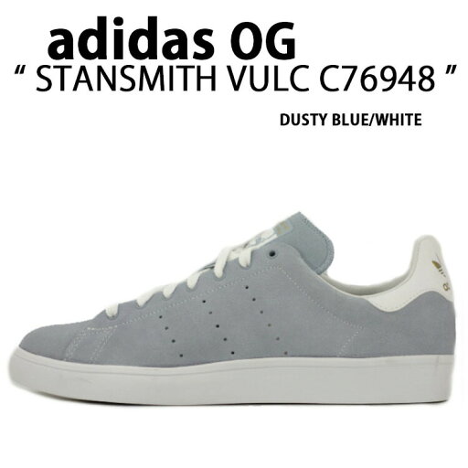 adidas Originals アディダス オリジナルス スニーカー STANSMITH VULC CL DUSTY BLUE WHITE C76948 スタンスミス バルク スウェードスニーカー ダスティー ブルー ホワイト レザー 本革 メンズ【中古】未使用品