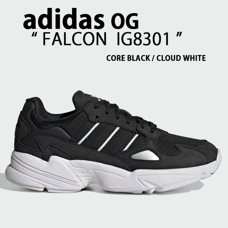 adidas Originals アディダス オリジナルス スニーカー FALCON BLACK WHITE IG8301 シューズ ファルコン ダッドシューズ ブラック ホワイト メンズ レディース【中古】未使用品