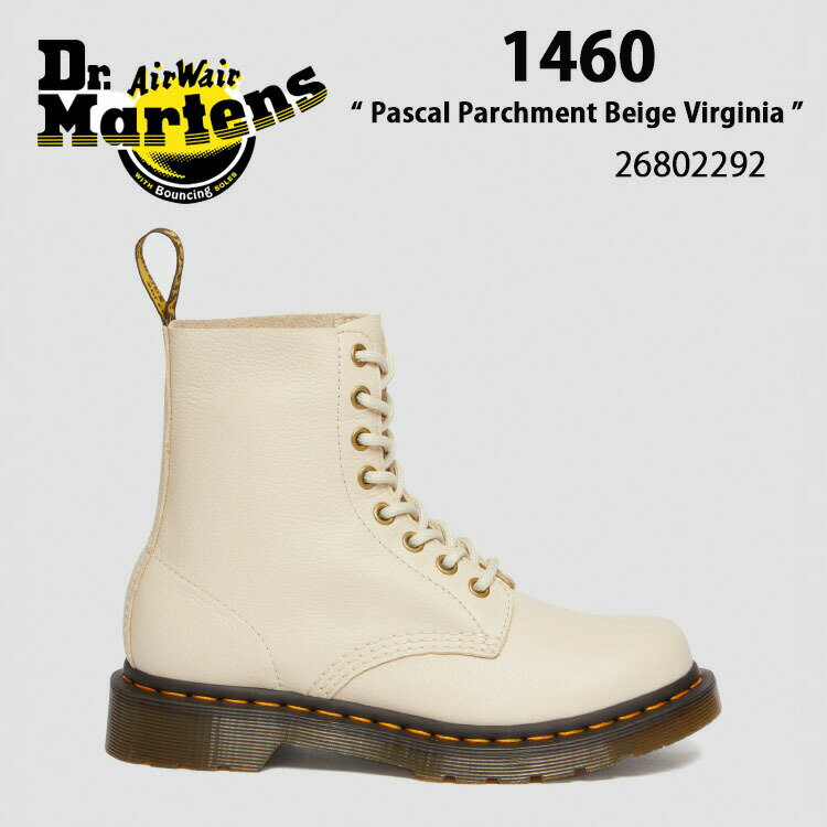 Dr.Martens ドクターマーチン 8ホールブーツ レザー 1460 Pascal Parchment Beige Virginia 26802292 BEIGE ベージュ レザー シューズ レディース 女性用未使用品