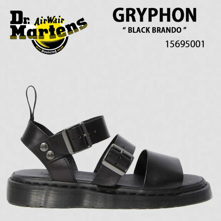 Dr.Martens ドクターマーチン サンダル GRYPHON BLACK BRANDO 15695001 コンフォートサンダル レザー BLACK ブラック メンズ レディース 男性用 女性用 男女共用【中古】未使用品