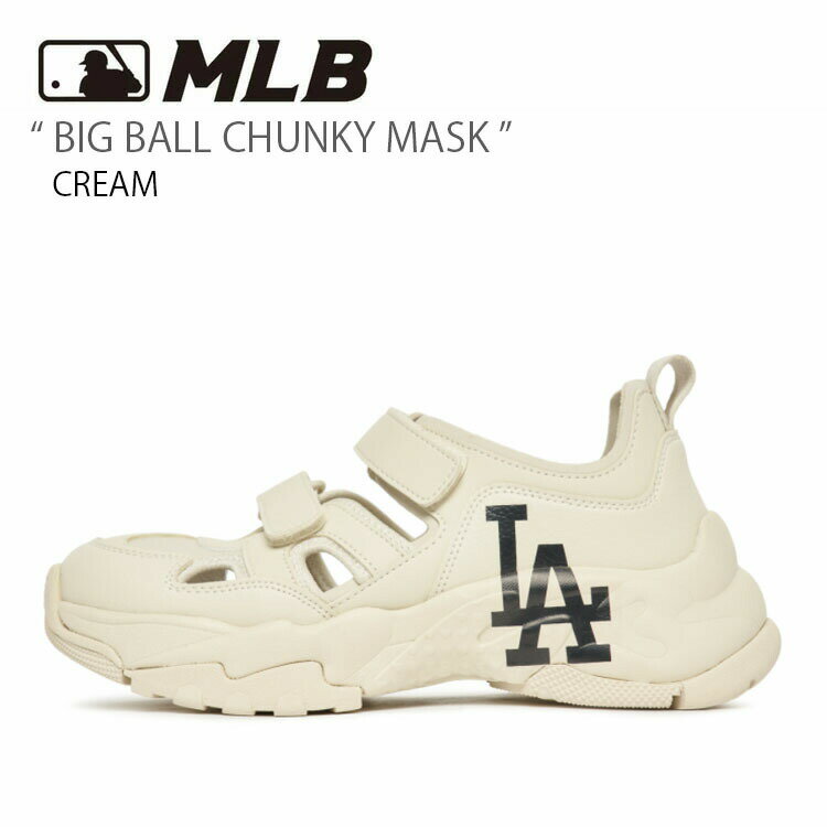 MLB エムエルビー サンダル MLB BIG BALL CHUNKY MASK CREAM ビッグボールチャンキーマスク スニーカーサンダル シューズ ロサンゼルス ドジャース 厚底 アイボリー ベルクロ メンズ レディース 大谷翔平 3ASDCH133-07CRS【中古】未使用品