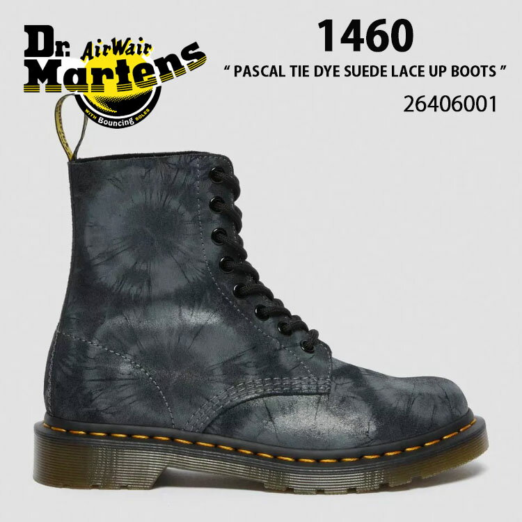 Dr.Martens hN^[}[` 8z[u[c U[ 1460 PASCAL TIE DYE SUEDE LACE UP BOOTS 26406001 BLACK+CHARCOAL TIE DYE PRINTED SUEDE ^C_C ubN `R[O[ V[Y fB[X pyÁzgpi